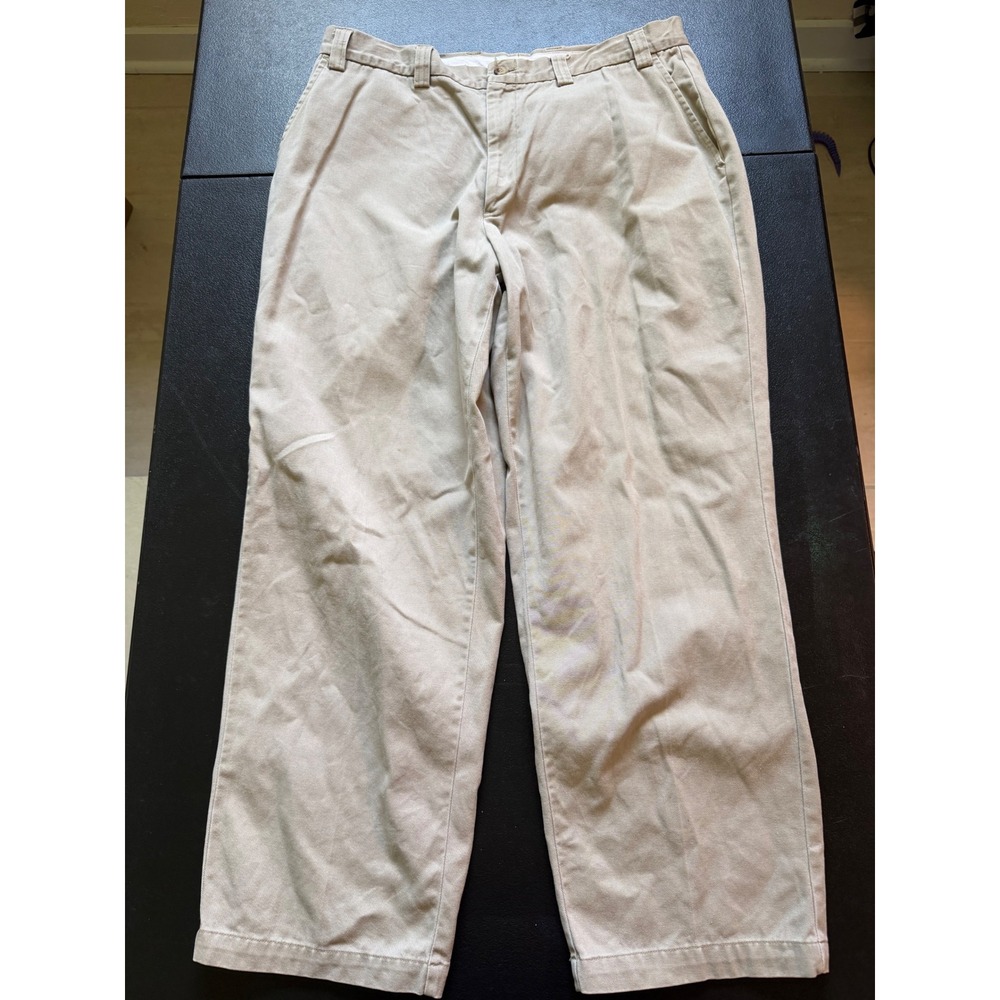 Duck Head Mens Pleated Chino Pants 36x30 Khaki Tan Cotton Twill Straight Leg
